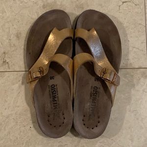 MEPHISTO WOMEN’S 'HELEN' ROSE GOLD SANDALS 8